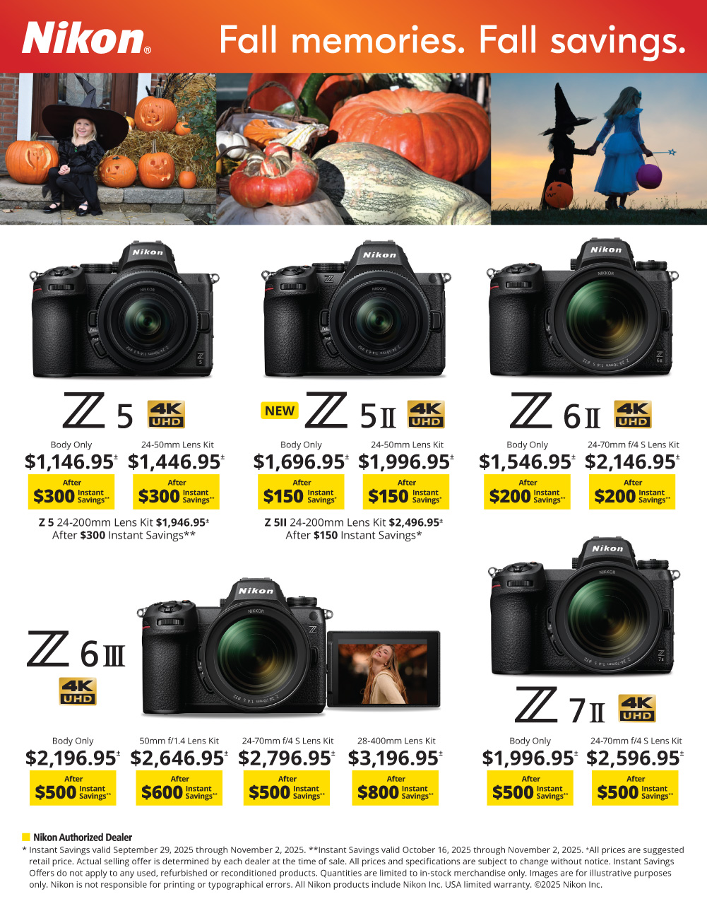 Nikon Z Cameras Sales & service.  NikonFall Memories  Z FX cameras