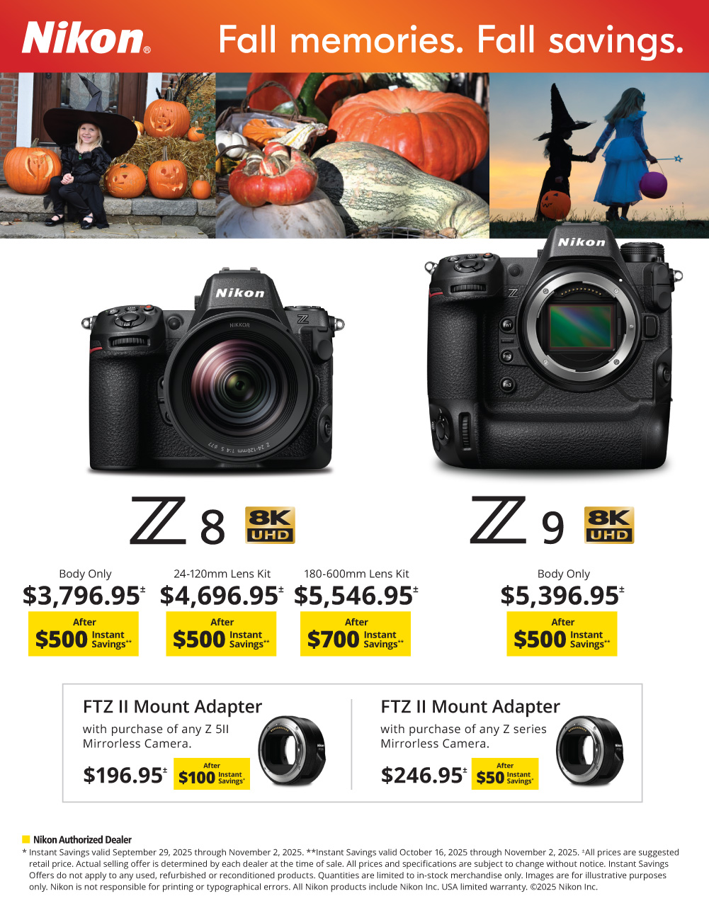 NIKON Z8 / Z9 Fall  Savings