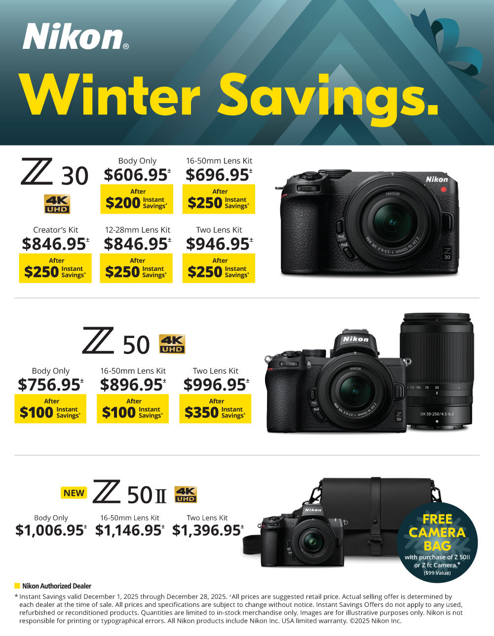 Nikon Winter Memory Savings on Z cameras at K&R