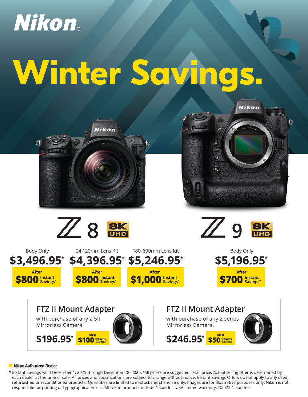 NIKON  Z 8 , Z-9 Winterl Savings at K&R photographics