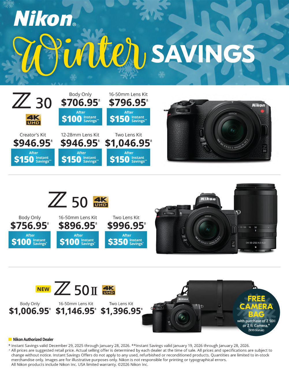 Nikon Winter Memory Savings on Z cameras at K&R