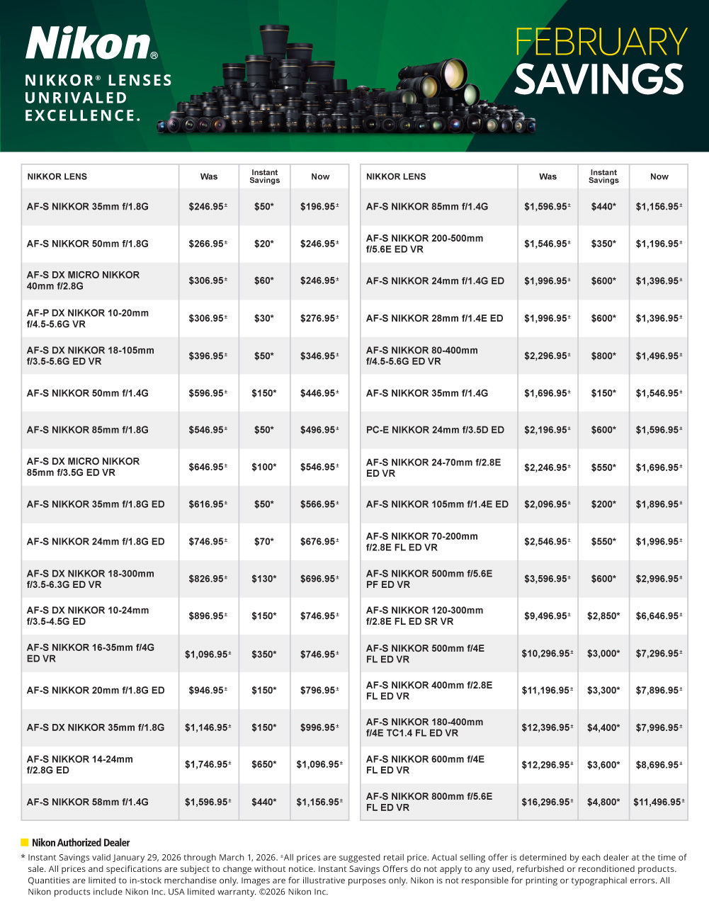 Nikon lenses - Watch it Snow while creating Snowy Valentine Day  Memories. 