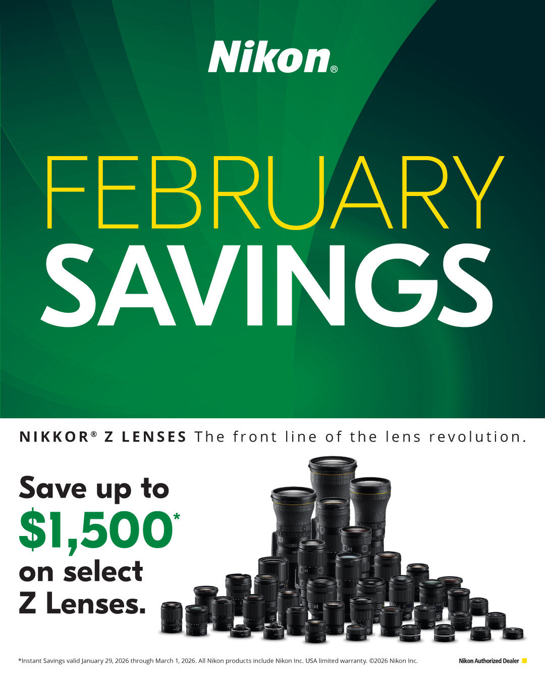 NIKON Mountain of Lenses- Savings at K&R
