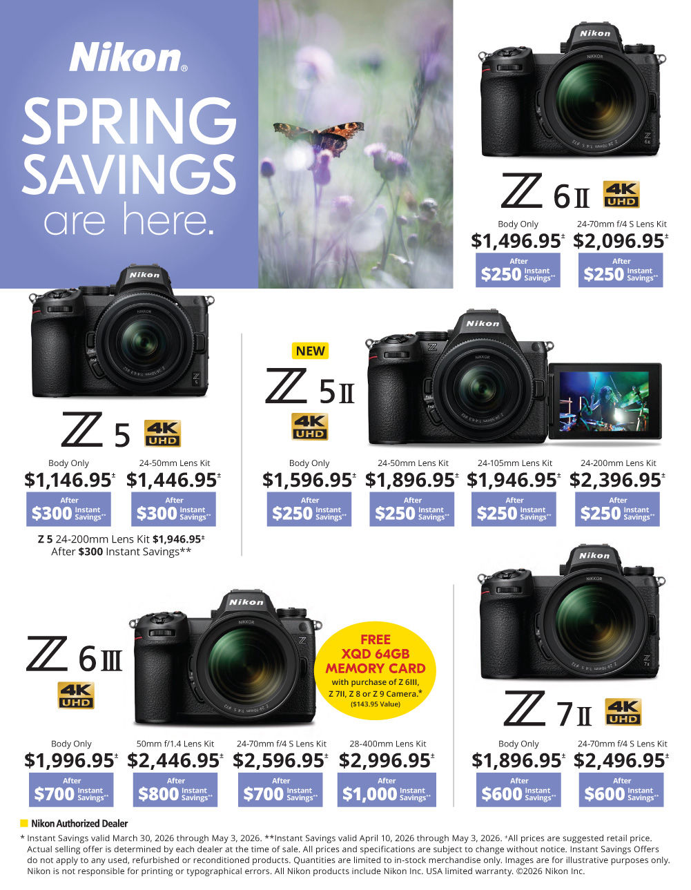 Announcing NIKON Spring Savings on Mirrorless Cameras - deals at K&R Photographics K&R Photo