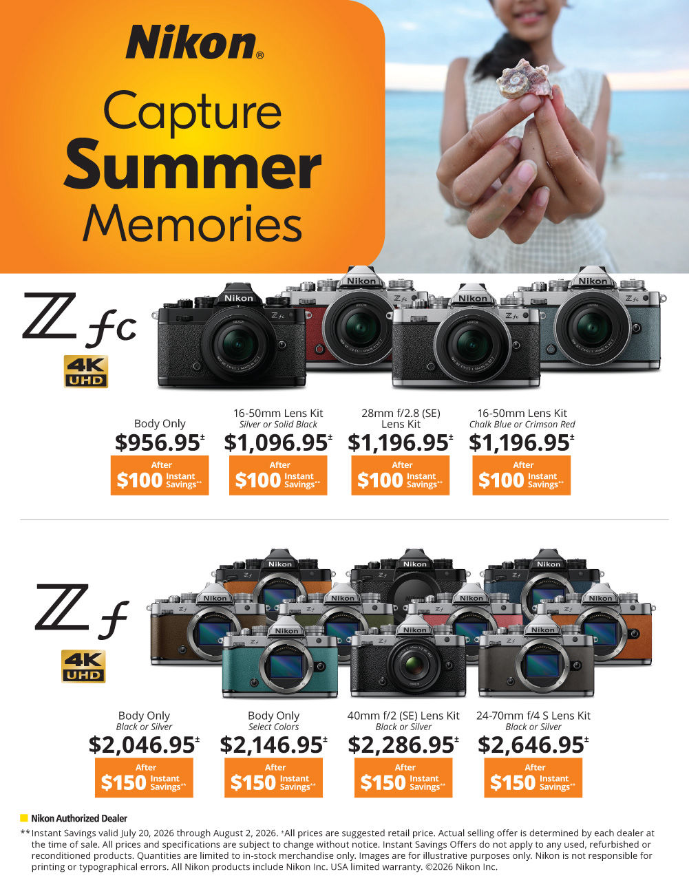 NIKON Zfc /Zf  Summer Days Savings at K&R