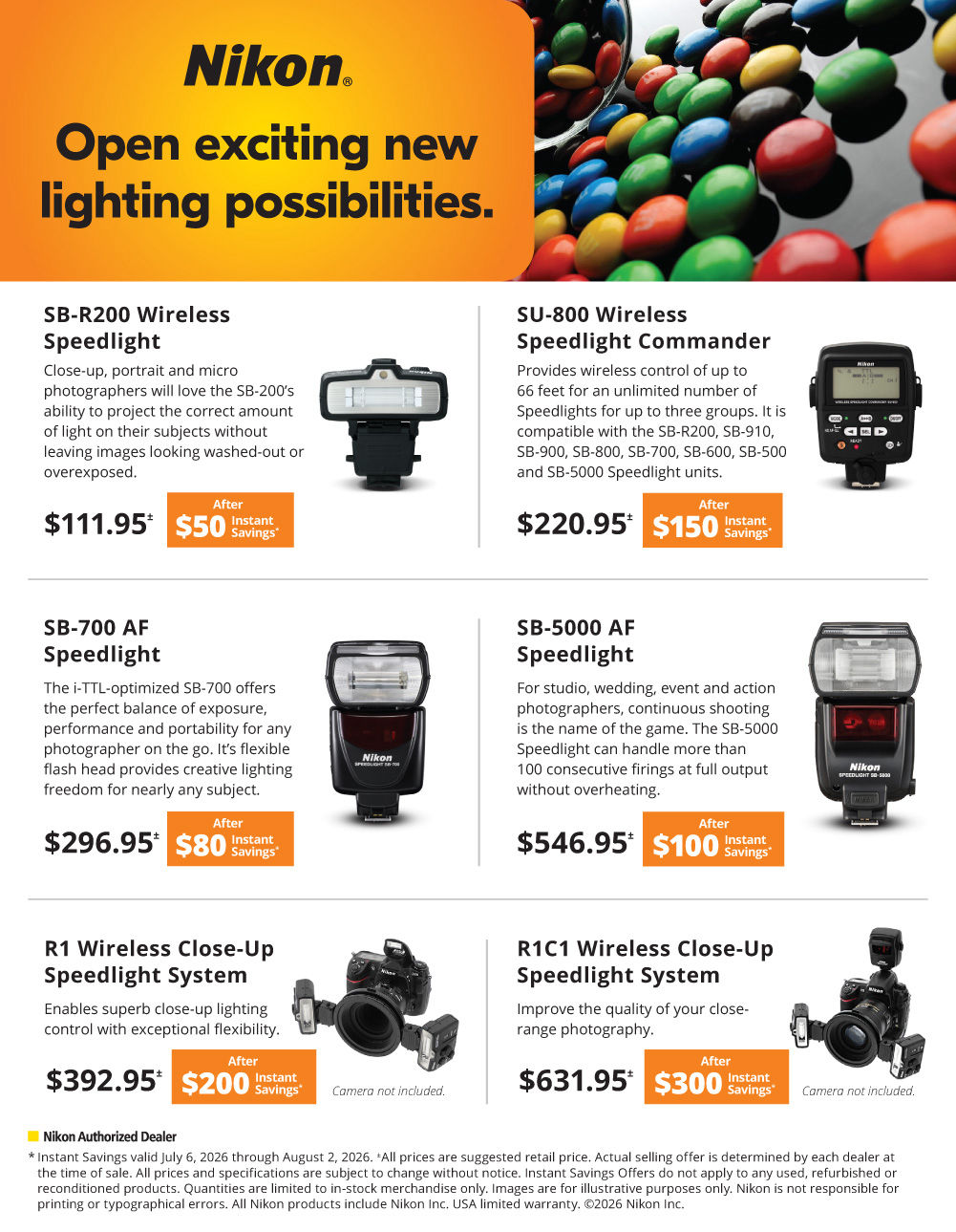 Nikon Summer Savings on Powerful Sb5000 and SB700 speedlights