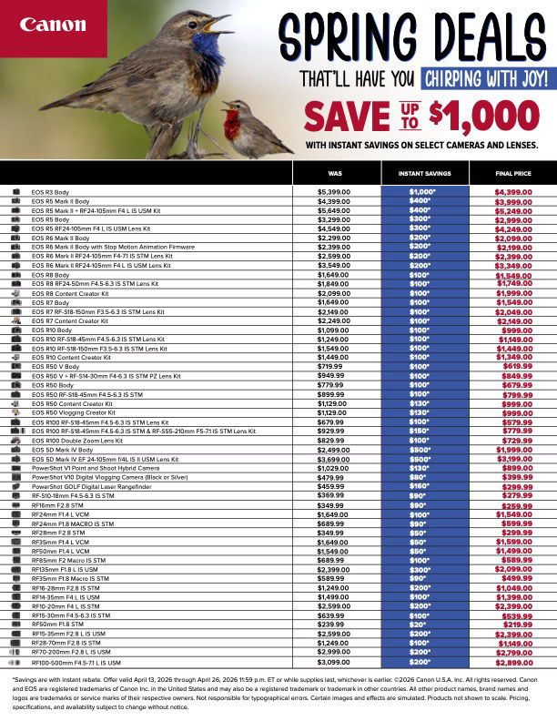 CANON Prices, CANON  Gear  Savings