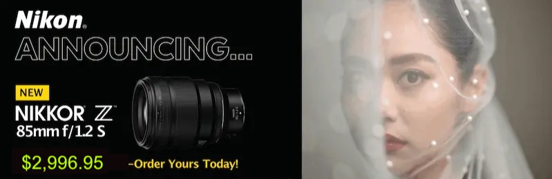 NIKON Special lens for sale. Nikon Amazing New Z 85mm f/1.2 S