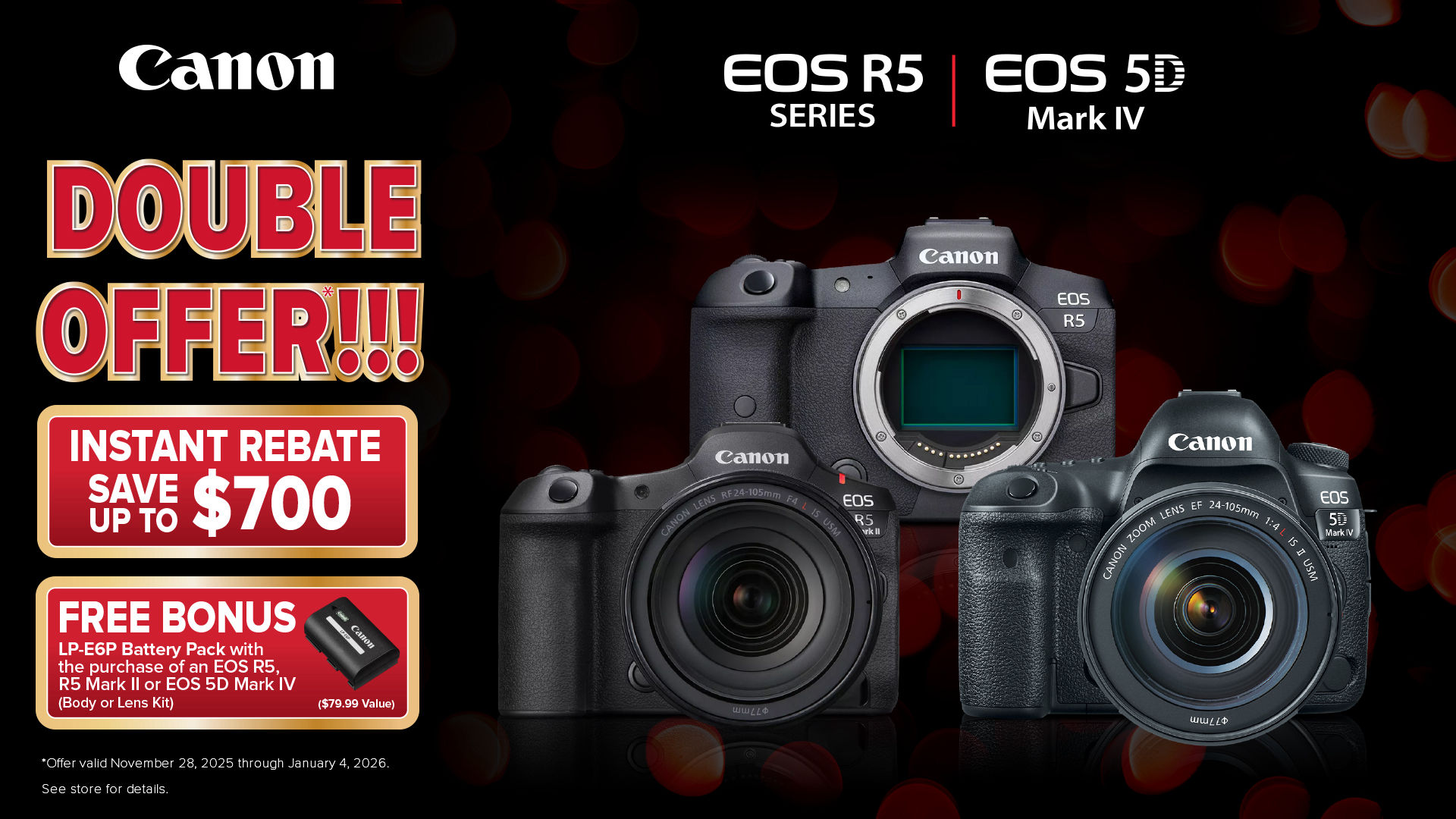 CANON Crisp Savings  Sale at K&R photographics