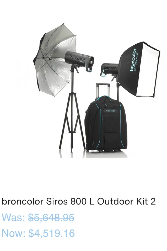 BRONCOLOR SIROS 800 OUTDOOR (BATTERY) KIT SPECIAL PRICING