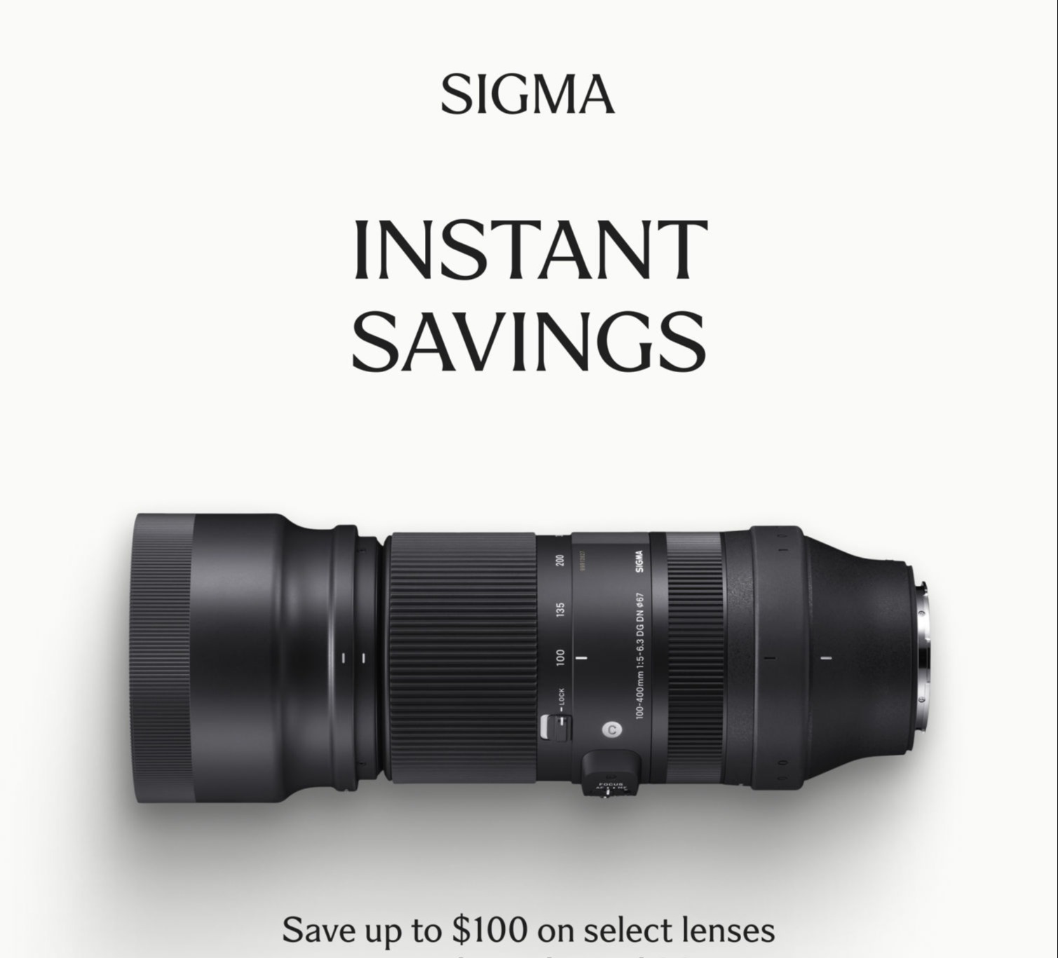 Sigma lens New Spring Savings